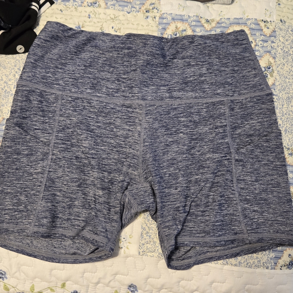 Women's Heather Blue Athletic Shorts